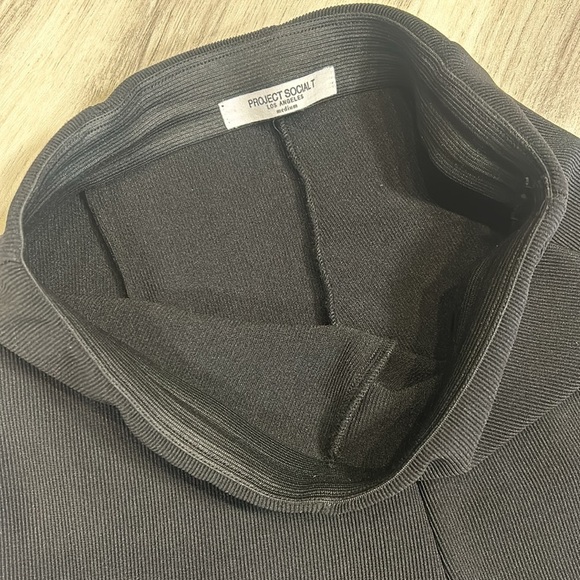 Project Social T Catch Flights Ribbed High Waisted Wide Leg Pull On Trouser Pant - Picture 5 of 6